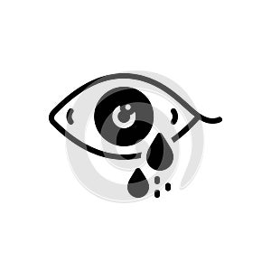 Black solid icon for Tears, teardrop and eyedrop
