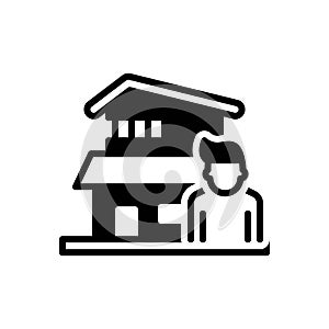 Black solid icon for Tenant, occupant and property