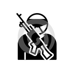 Black solid icon for Terror, panic and consternation