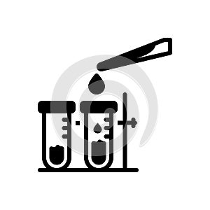 Black solid icon for Testing, calibrate and test