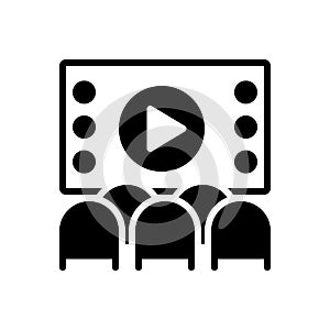 Black solid icon for Theater, playhouse and scene