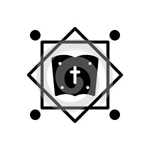 Black solid icon for Theology, deontology and divinity