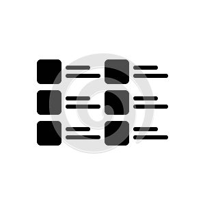 Black solid icon for Thumbnails, list and menu
