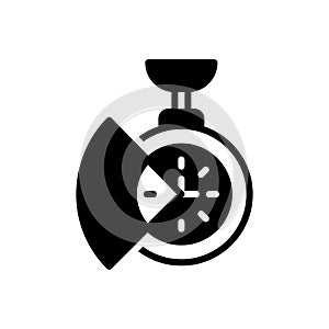 Black solid icon for Time Saving, reminder and clock