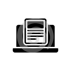 Black solid icon for Titled, online and headline