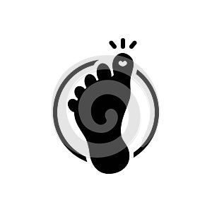 Black solid icon for Toe, foot and feet