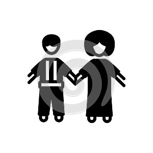 Black solid icon for Together, teamwise and team