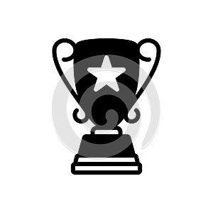 Black solid icon for Top Award, accolade and trophy