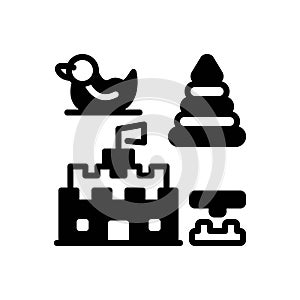 Black solid icon for Toy, plaything and kids