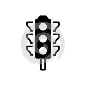 Black solid icon for Traffic Light, stoplight and semaphore