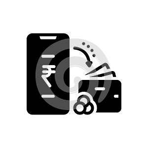 Black solid icon for Transfers, money transfer and cash