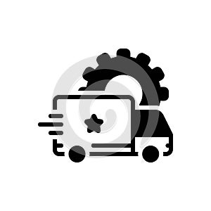 Black solid icon for Transportation, conveyance and delivery