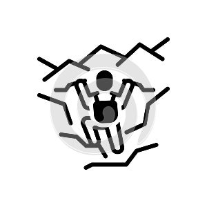 Black solid icon for Tries, climbing and attempt