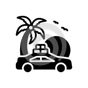 Black solid icon for Trip, promenade and excursion