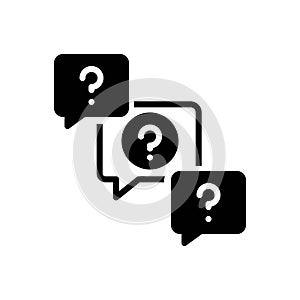 Black solid icon for Undefined, question and unknown