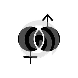 Black solid icon for Unisex, gender and heterosexual