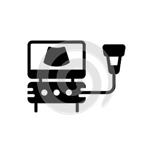 Black solid icon for Usgs, cardiac and device