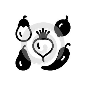 Black solid icon for Varied, different and vegetable