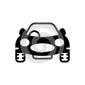 Black solid icon for Vehicle, conveyance and car