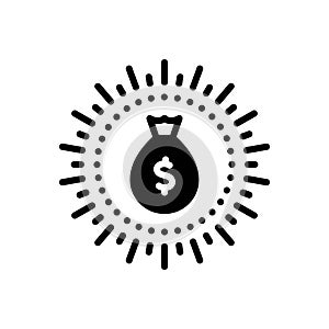 Black solid icon for Ventures, investment and capital