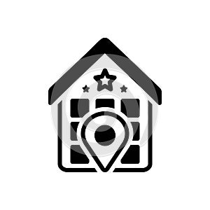 Black solid icon for Venue, location and building