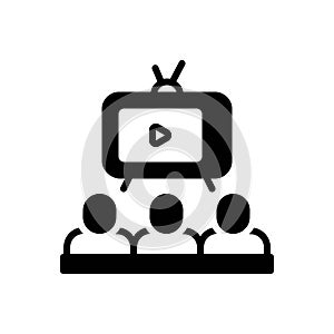 Black solid icon for Viewers, audience and spectator