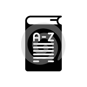 Black solid icon for Vocabulary, terminology and glossary