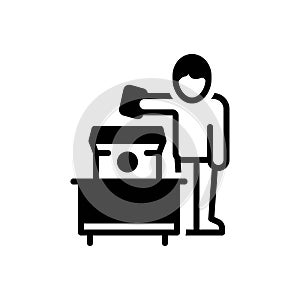 Black solid icon for Vote, voting and polling