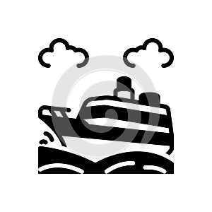 Black solid icon for Voyage, sea and transport