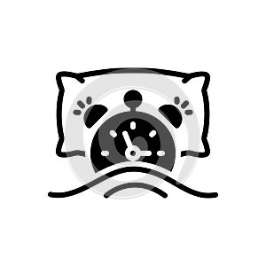 Black solid icon for Wake, arouse and pillow