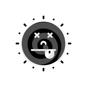 Black solid icon for Waste time, time and emoji