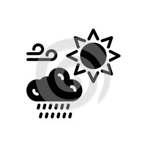 Black solid icon for Weather, raindrop and rainy