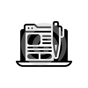 Black solid icon for Weblogs, blog and writings