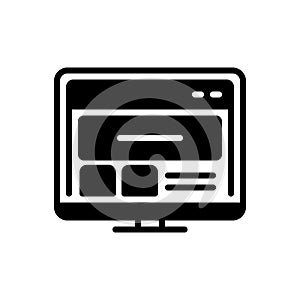 Black solid icon for Website, site and coding