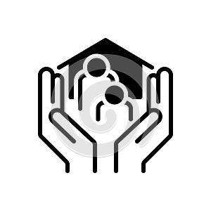 Black solid icon for Welfare, well being and health