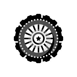 Black solid icon for Wheel, wagon and transport