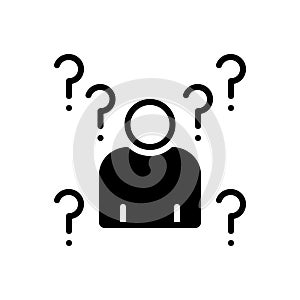 Black solid icon for Whois, unfamiliar and unknown