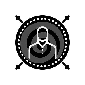 Black solid icon for Widespread, boundless and prevalent