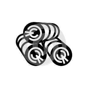 Black solid icon for Wood, lumber and timber