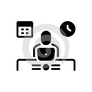Black solid icon for Work, office and staff