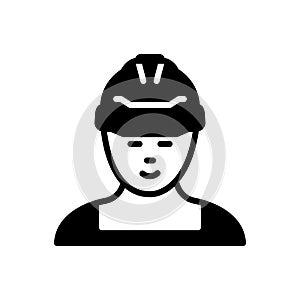 Black solid icon for Worker, laborer and shopman