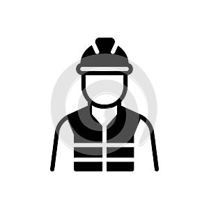 Black solid icon for Worker, laborer and shopman