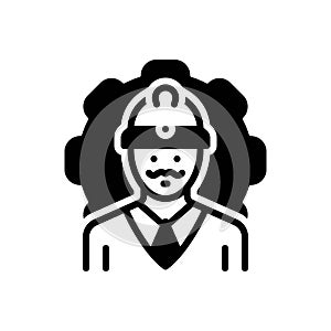 Black solid icon for Worker, laborer and workman