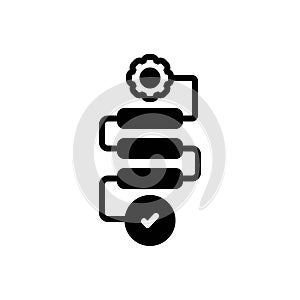 Black solid icon for Workflow, progress and workflow