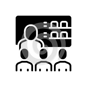 Black solid icon for Workshops, conference and presentation