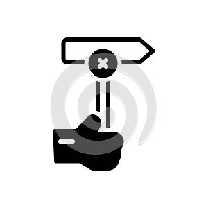 Black solid icon for Wrong, erroneous and direction