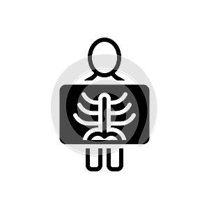 Black solid icon for Xray, examination and radiology