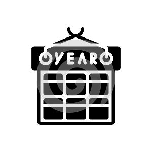 Black solid icon for Year, month and calendar