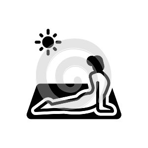 Black solid icon for Yoga, summation and wellness