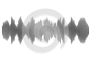 Black sound wave. Vector audio technology illustration.